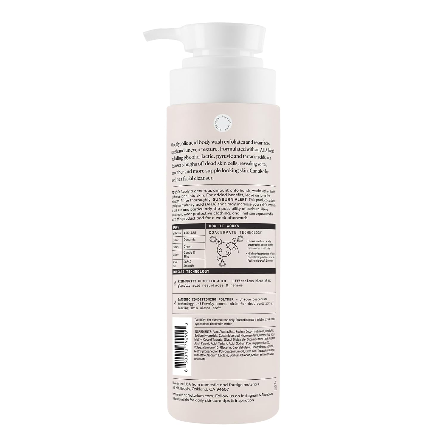 Naturium The Smoother Glycolic Acid Body Wash, 16.9 fl oz