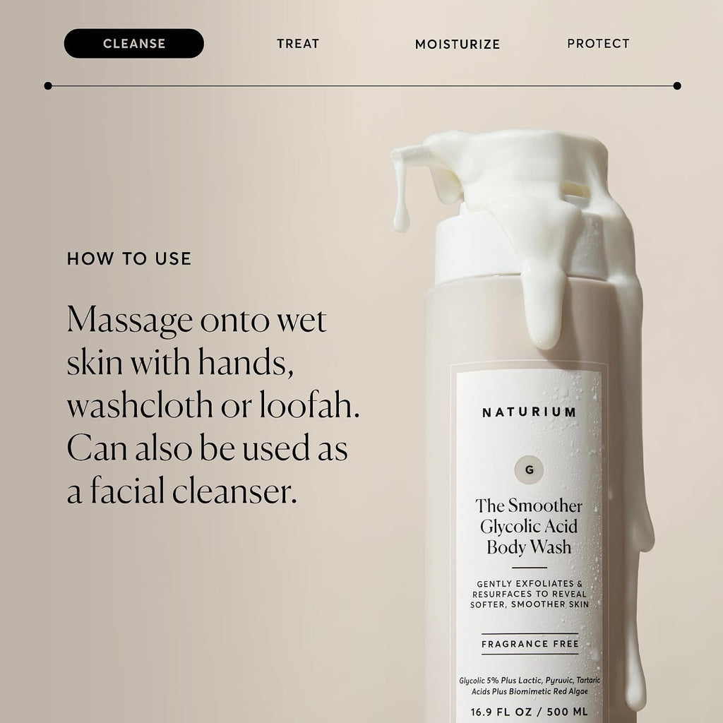 Naturium The Smoother Glycolic Acid Body Wash, 16.9 fl oz