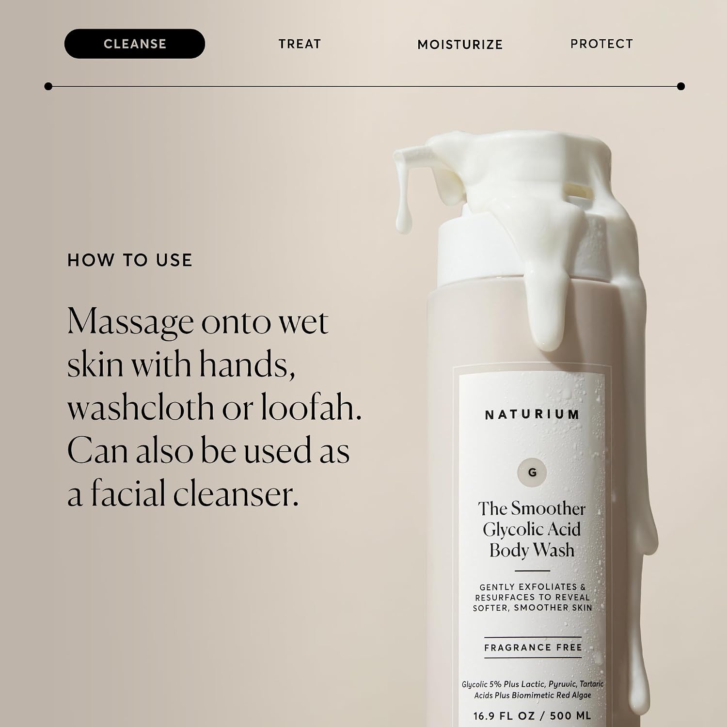 Naturium The Smoother Glycolic Acid Body Wash, 16.9 fl oz