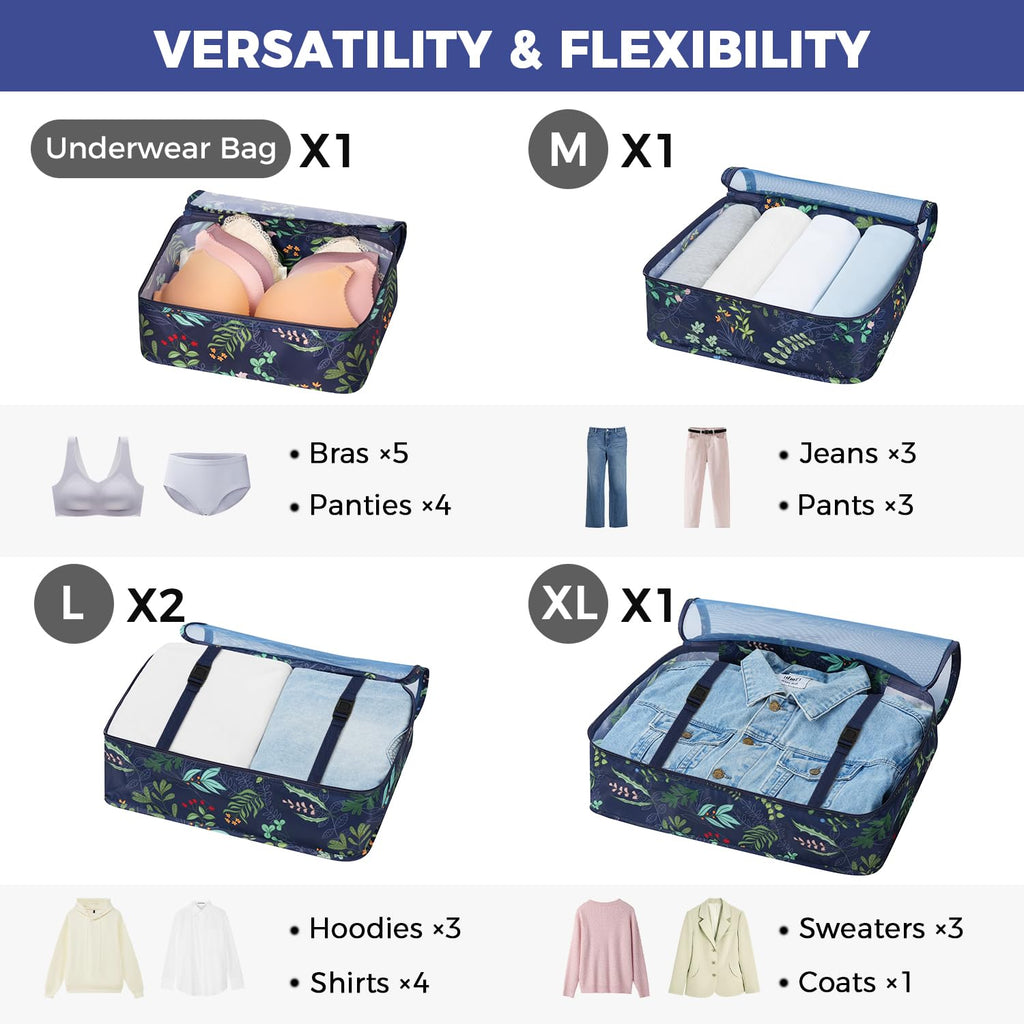 BAGAIL 8 Set Packing Cubes Luggage Packing Organizers for Travel Accessories-Cream