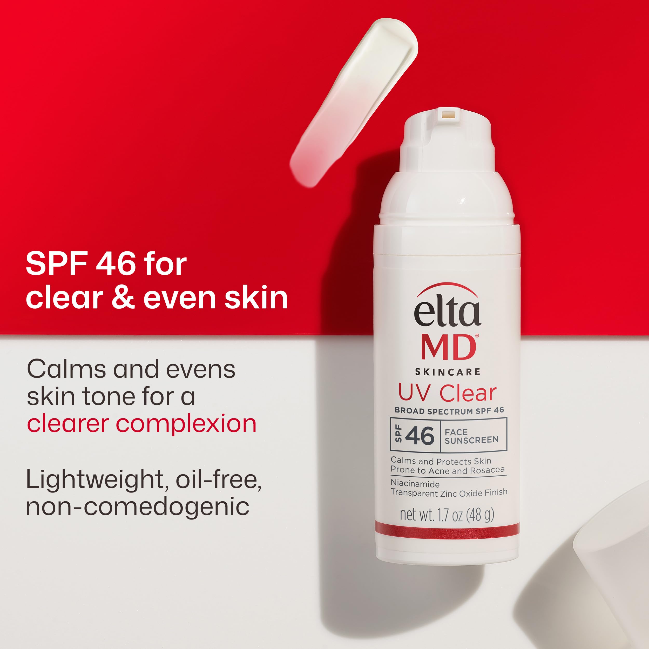 EltaMD UV Clear Face Sunscreen with Zinc Oxide, Oil-Free, SPF 46 and SPF 50