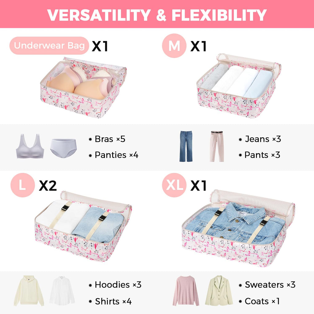 BAGAIL 8 Set Packing Cubes Luggage Packing Organizers for Travel Accessories-Cream