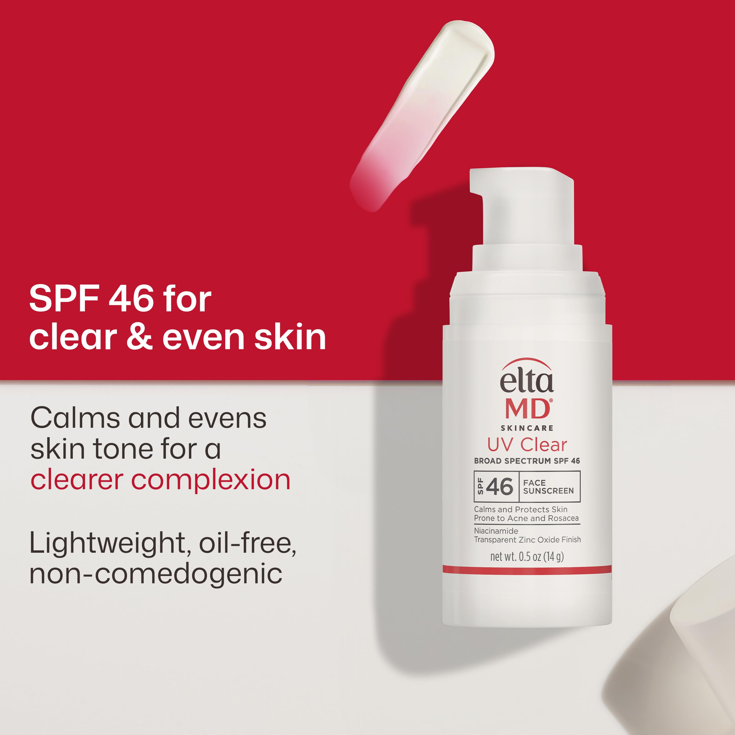 EltaMD UV Clear Face Sunscreen with Zinc Oxide, Oil-Free, SPF 46 and SPF 50
