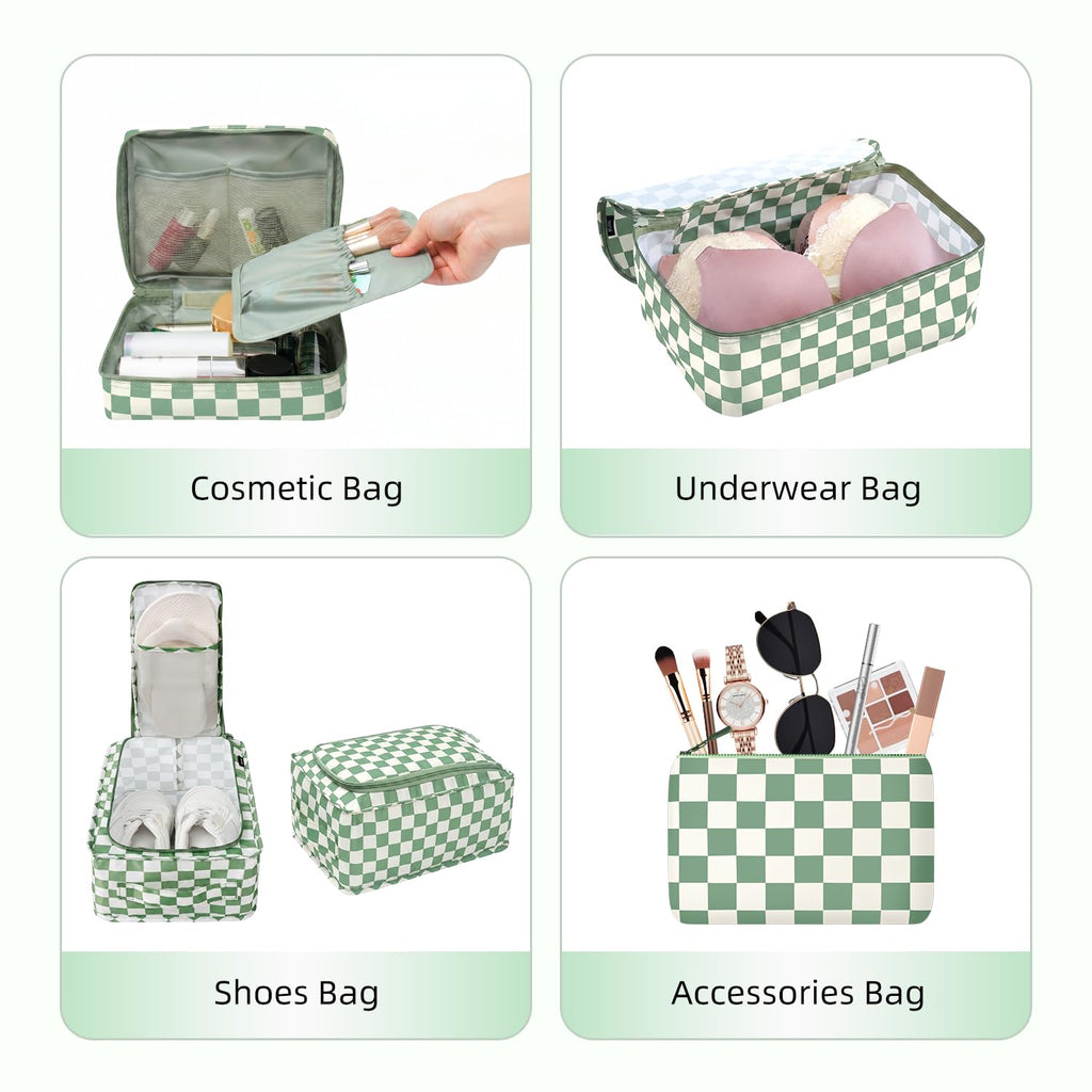 BAGAIL 8 Set Packing Cubes Luggage Packing Organizers for Travel Accessories-Cream
