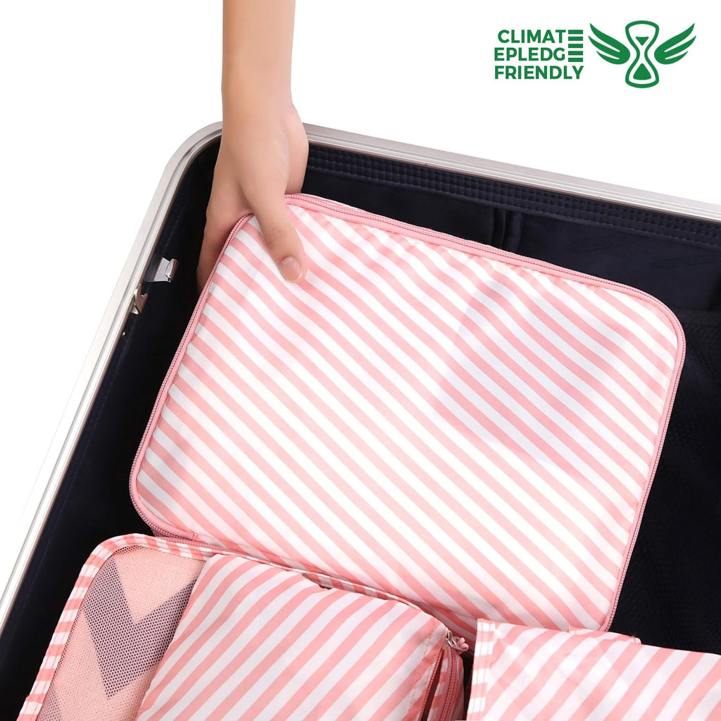 BAGAIL 8 Set Packing Cubes Luggage Packing Organizers for Travel Accessories-Cream