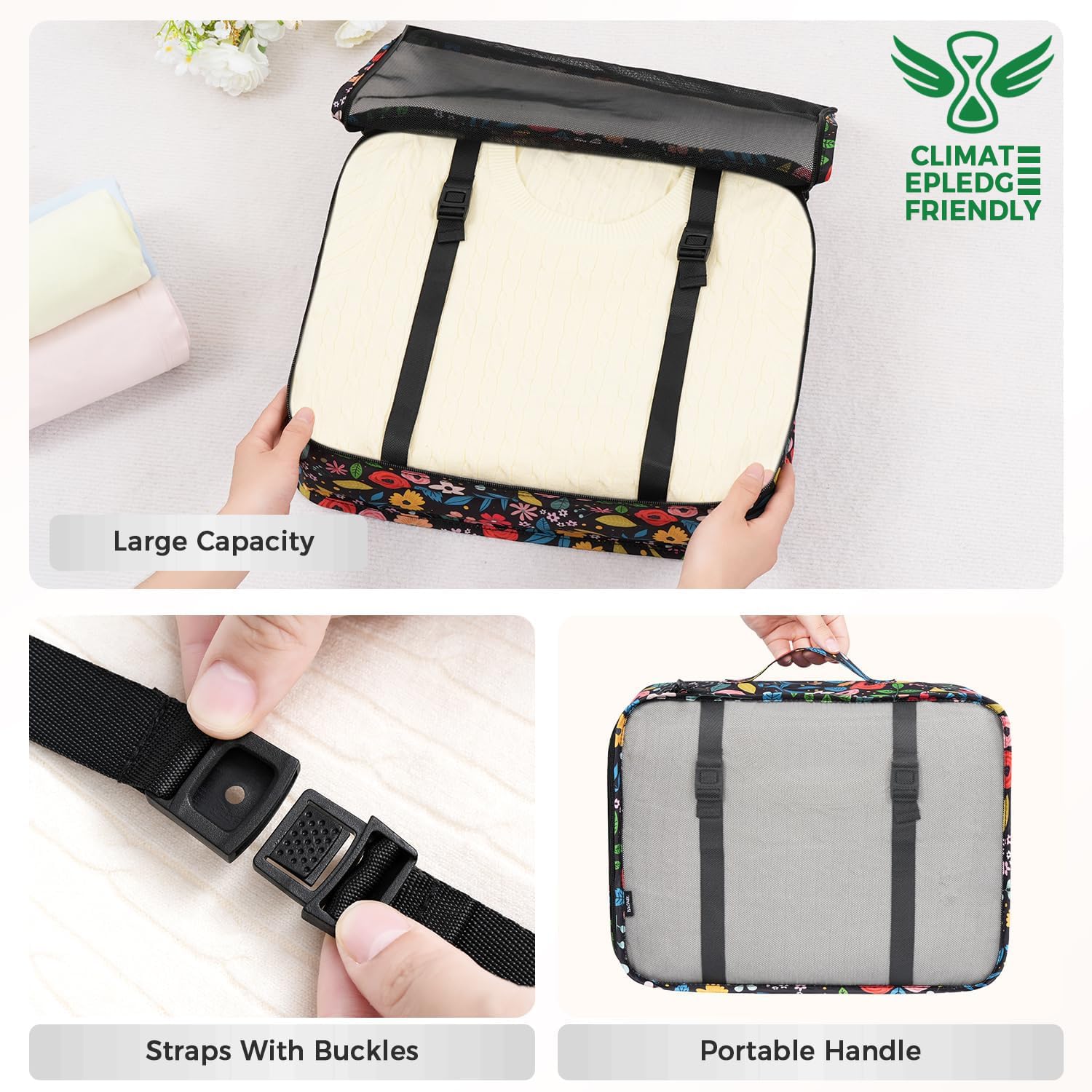 BAGAIL 8 Set Packing Cubes Luggage Packing Organizers for Travel Accessories-Cream