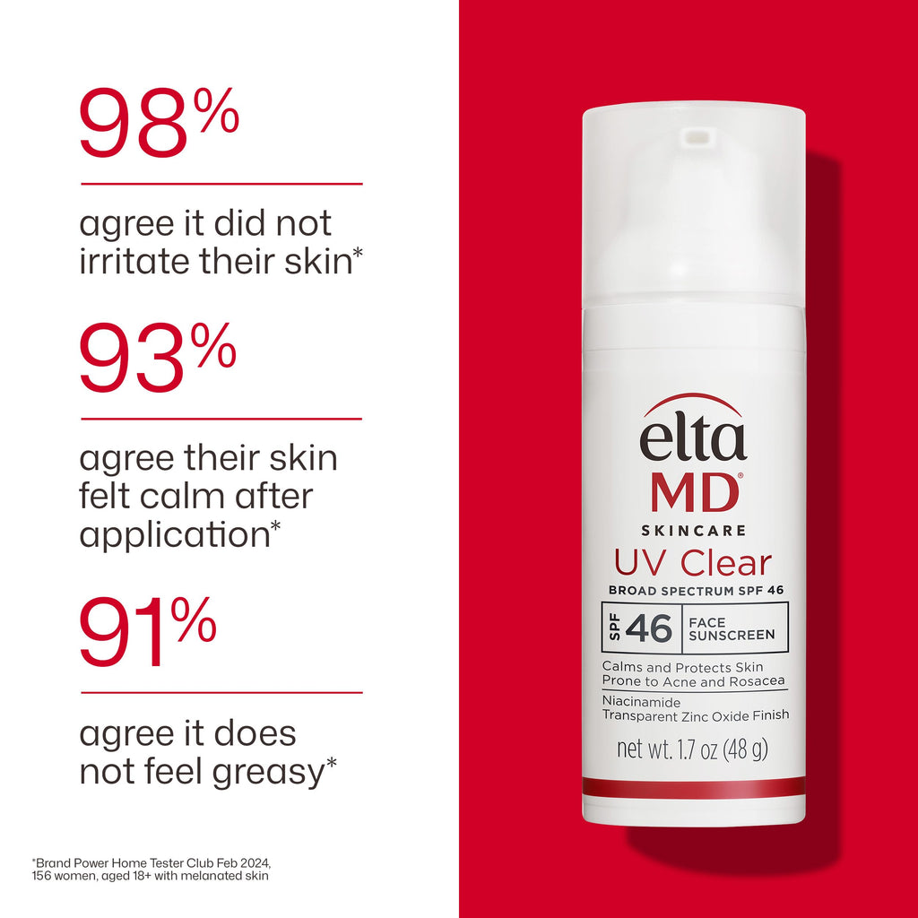 EltaMD UV Clear Face Sunscreen with Zinc Oxide, Oil-Free, SPF 46 and SPF 50