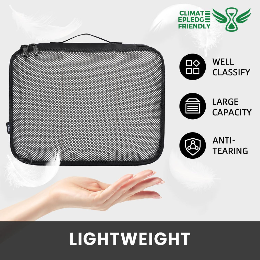 BAGAIL 8 Set Packing Cubes Luggage Packing Organizers for Travel Accessories-Cream