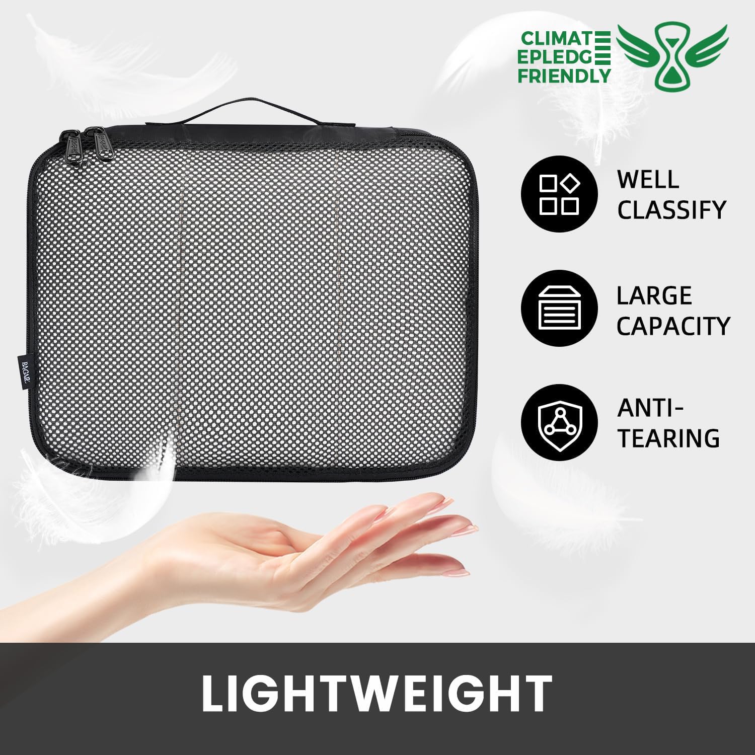 BAGAIL 8 Set Packing Cubes Luggage Packing Organizers for Travel Accessories-Cream