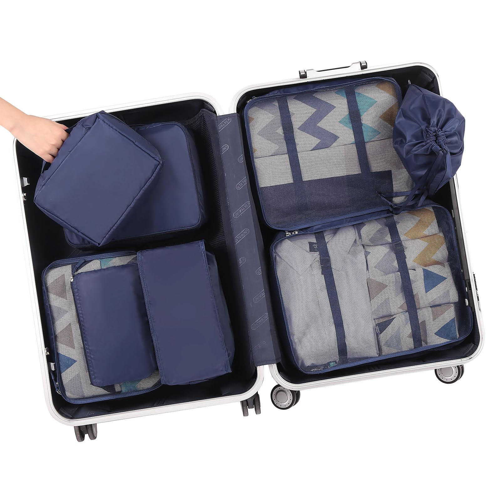 BAGAIL 8 Set Packing Cubes Luggage Packing Organizers for Travel Accessories-Cream