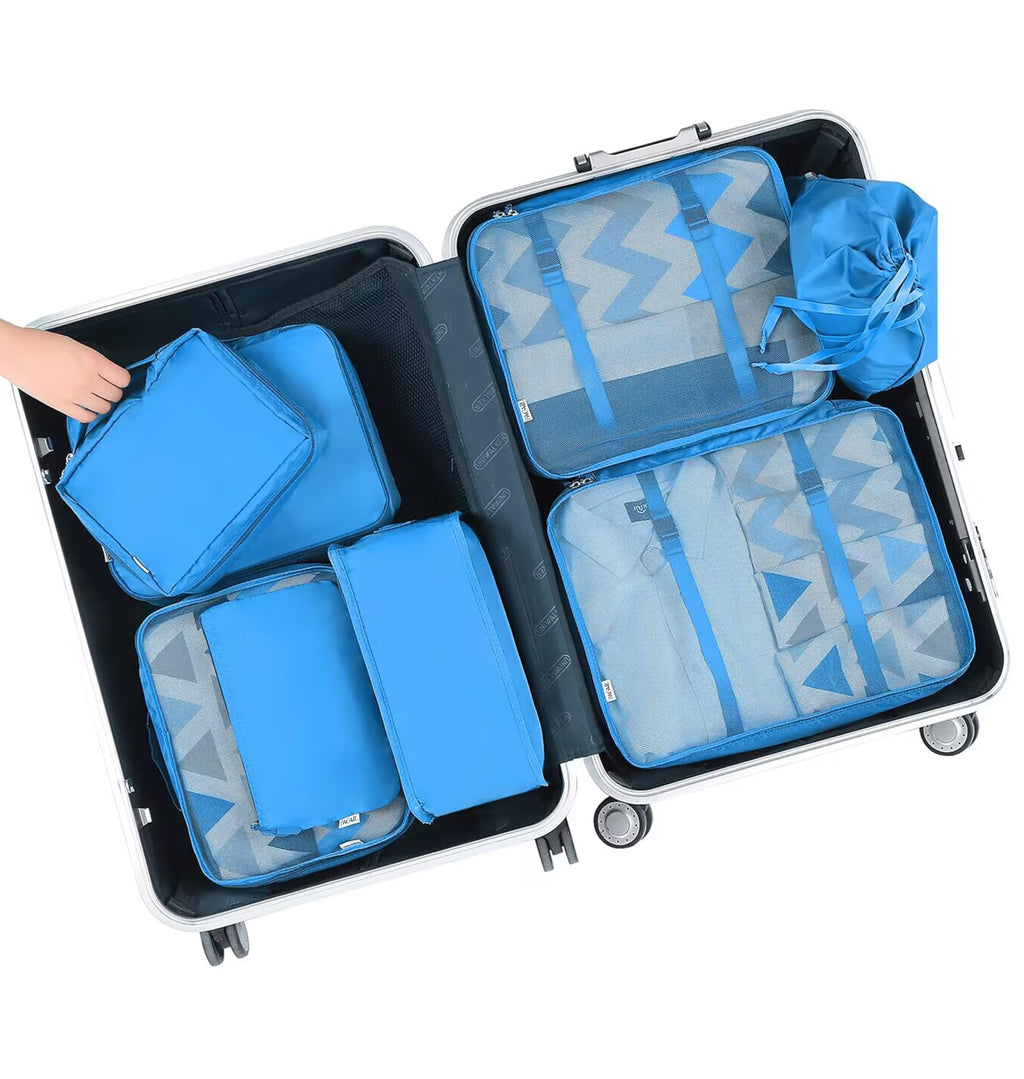 BAGAIL 8 Set Packing Cubes Luggage Packing Organizers for Travel Accessories-Cream